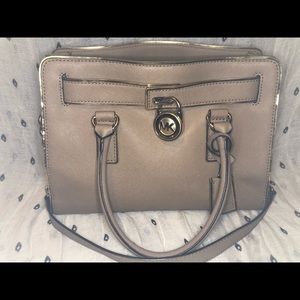 Khaki Michael Kors Hamilton Satchel